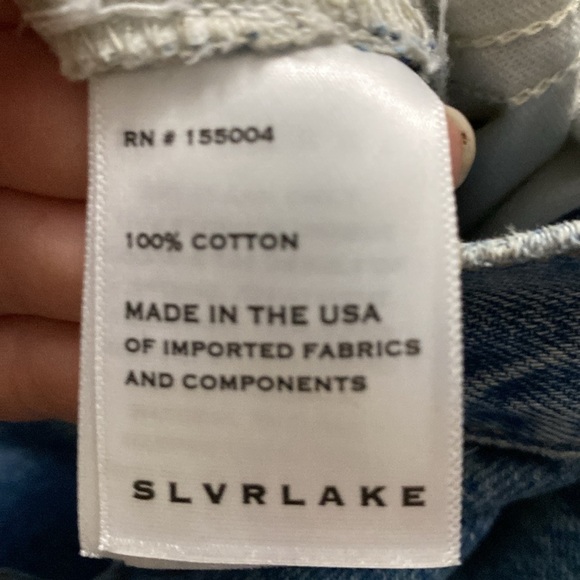 SLVRLAKE London Jeans Re-work Paneled 2 Tone Reverse Denim Jeans Size 32 - Picture 16 of 16
